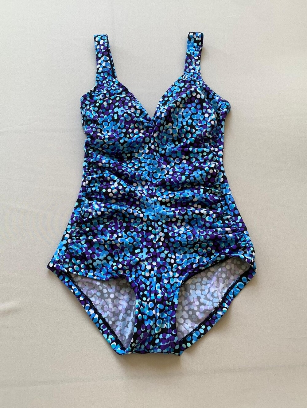 Gabar Polka Dot One Piece Swimsuit Blue Purple Size 8